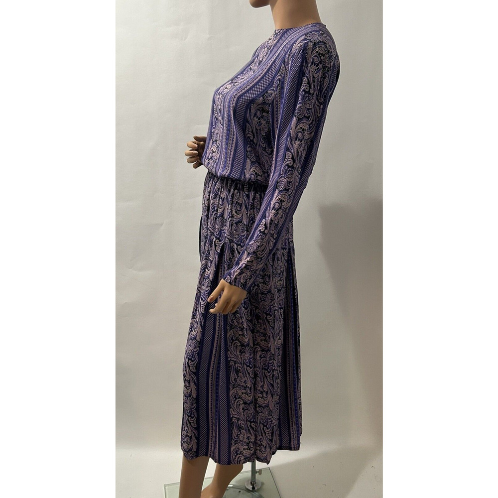 Ciaosport Vintage Set Size 6 Purple Blouse And pleated Skirts geometric/floral - Picture 3 of 14